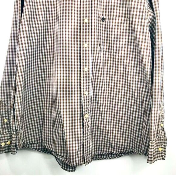 Timberland Cotton Brown and Gray Plaid Button Down Shirt - Picture 4 of 10